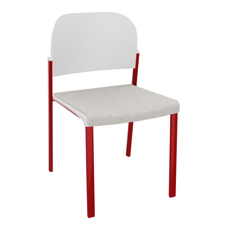 ROMY CHAISE 4P FIXES ASSISE TISSU DOSSIER POLYPRO SANS ACCOUDOIRS BM ZY PT