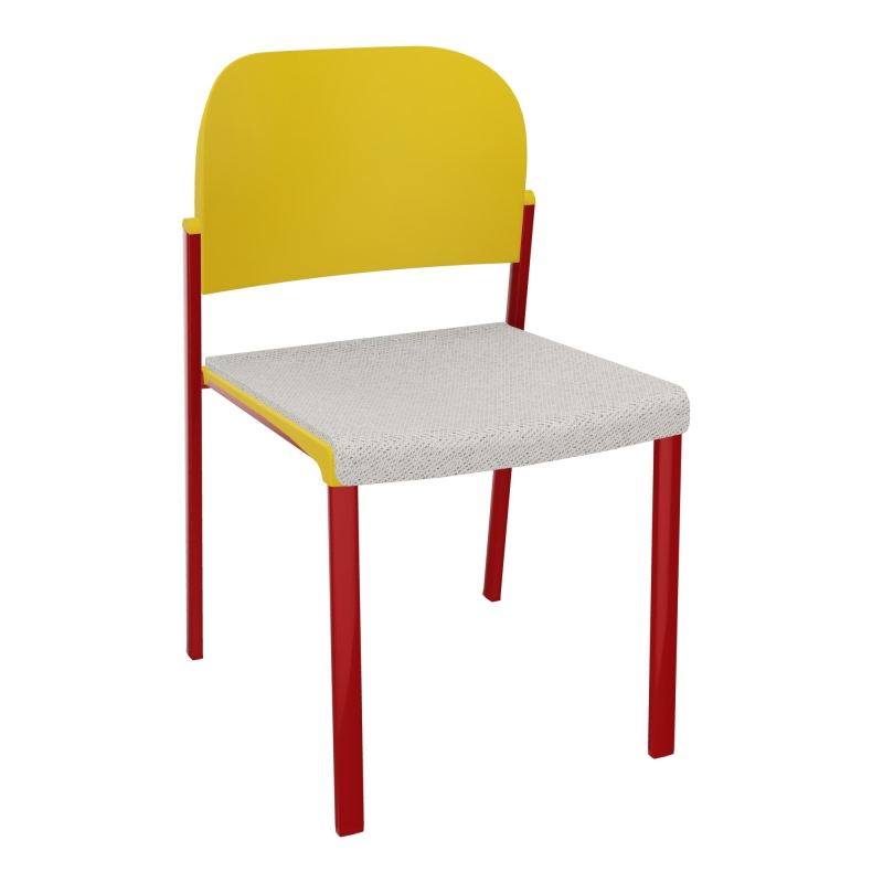 ROMY CHAISE 4P FIXES ASSISE TISSU DOSSIER POLYPRO SANS ACCOUDOIRS BM ZY PW