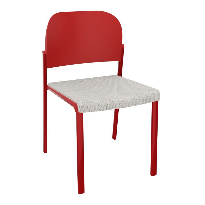 ROMY CHAISE 4P FIXES ASSISE TISSU DOSSIER POLYPRO SANS ACCOUDOIRS BM ZY PZ