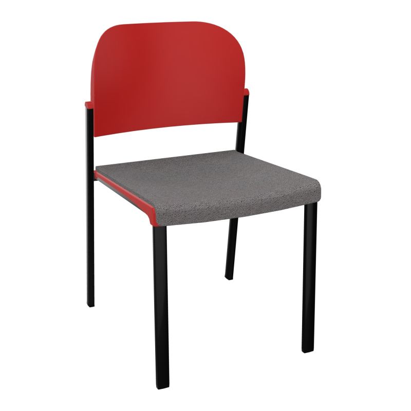 ROMY CHAISE 4P FIXES ASSISE TISSU DOSSIER POLYPRO SANS ACCOUDOIRS BN SG PZ