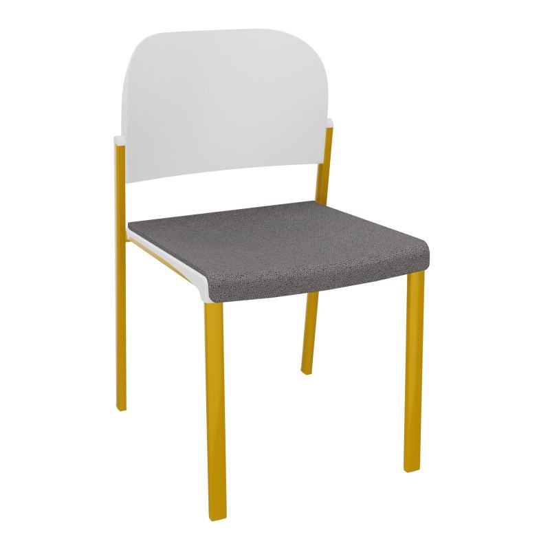 ROMY CHAISE 4P FIXES ASSISE TISSU DOSSIER POLYPRO SANS ACCOUDOIRS BN SX PT