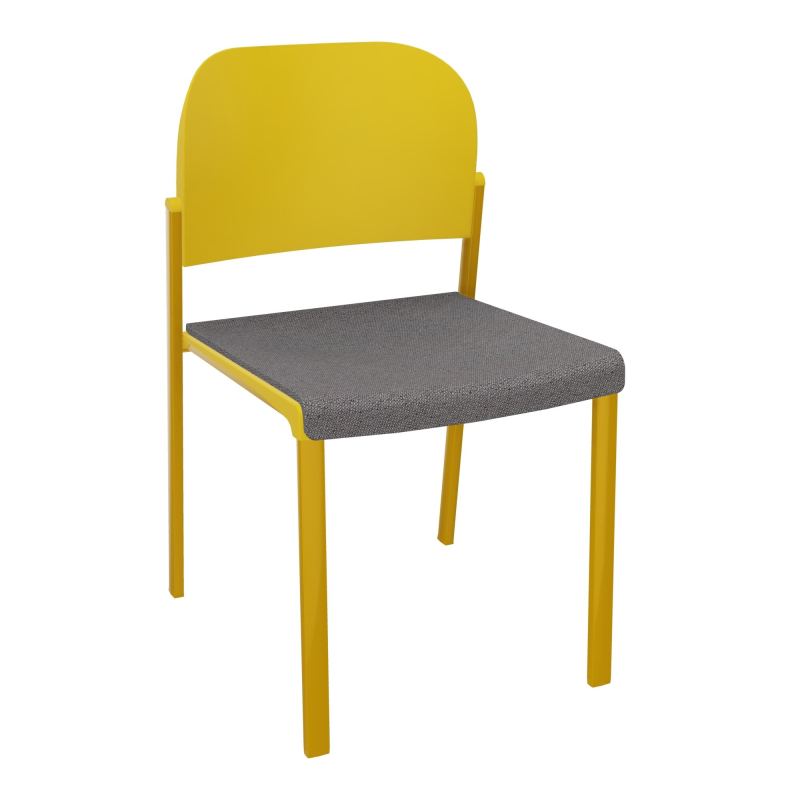 ROMY CHAISE 4P FIXES ASSISE TISSU DOSSIER POLYPRO SANS ACCOUDOIRS BN SX PW