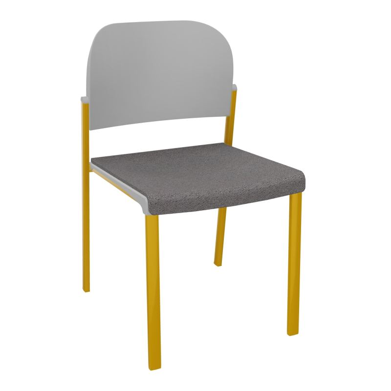 ROMY CHAISE 4P FIXES ASSISE TISSU DOSSIER POLYPRO SANS ACCOUDOIRS BN SX PX