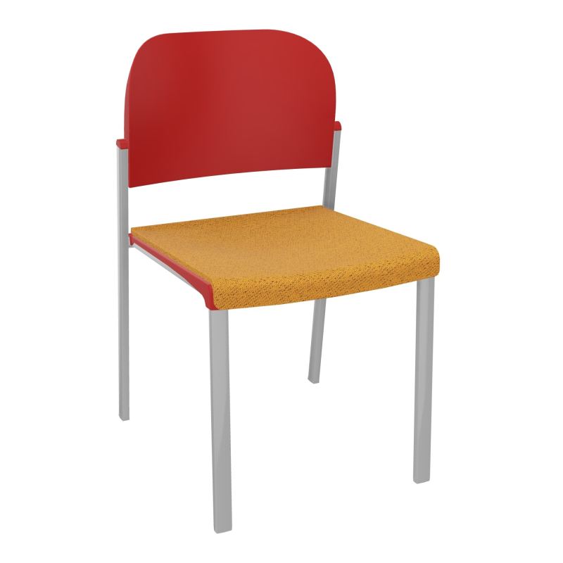 ROMY CHAISE 4P FIXES ASSISE TISSU DOSSIER POLYPRO SANS ACCOUDOIRS BO SB PZ