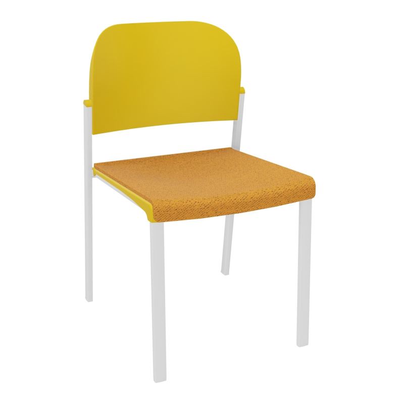 ROMY CHAISE 4P FIXES ASSISE TISSU DOSSIER POLYPRO SANS ACCOUDOIRS BO SP PW