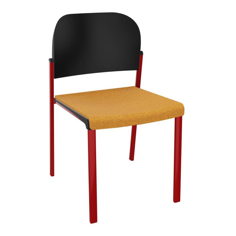 ROMY CHAISE 4P FIXES ASSISE TISSU DOSSIER POLYPRO SANS ACCOUDOIRS BO ZY PU
