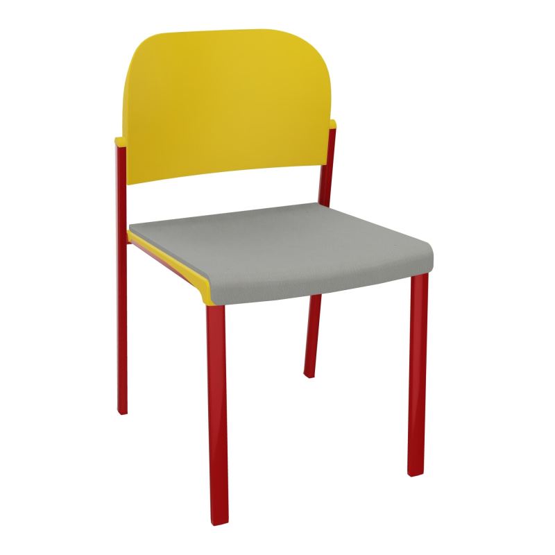 ROMY CHAISE 4P FIXES ASSISE TISSU DOSSIER POLYPRO SANS ACCOUDOIRS CA ZY PW
