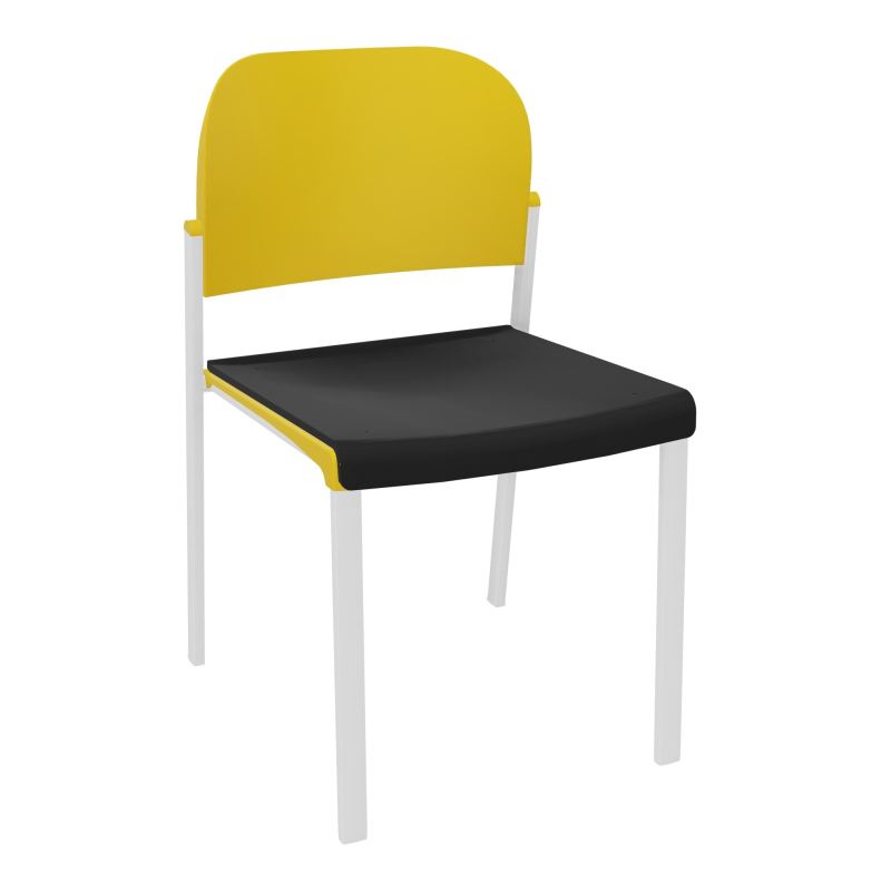 ROMY CHAISE 4P FIXES ASSISE TISSU DOSSIER POLYPRO SANS ACCOUDOIRS CB SP PW