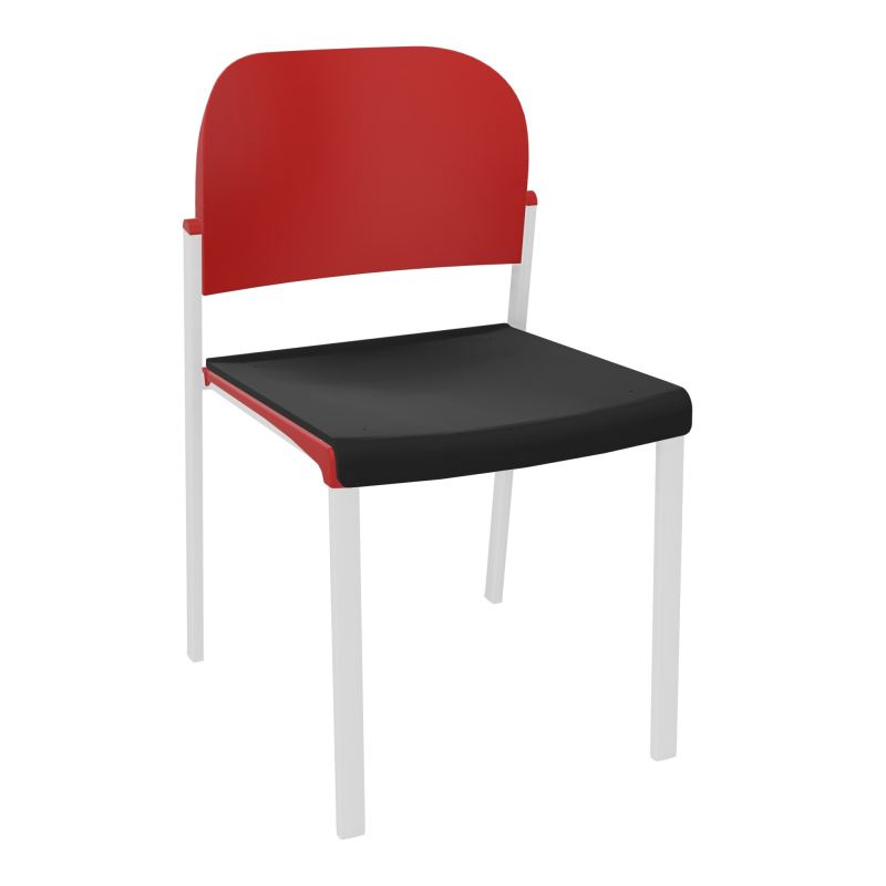 ROMY CHAISE 4P FIXES ASSISE TISSU DOSSIER POLYPRO SANS ACCOUDOIRS CB SP PZ