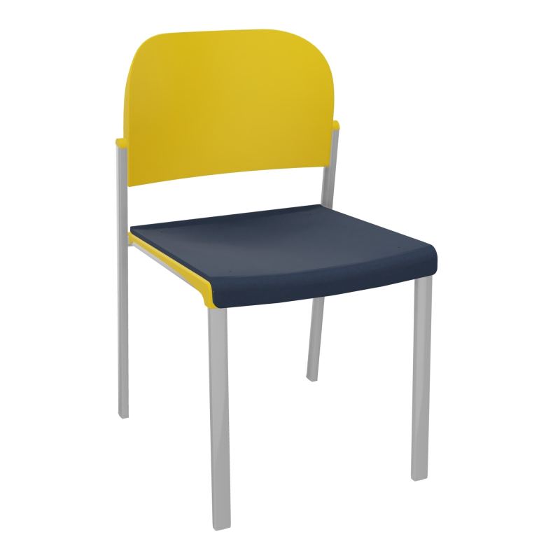 ROMY CHAISE 4P FIXES ASSISE TISSU DOSSIER POLYPRO SANS ACCOUDOIRS CC SB PW