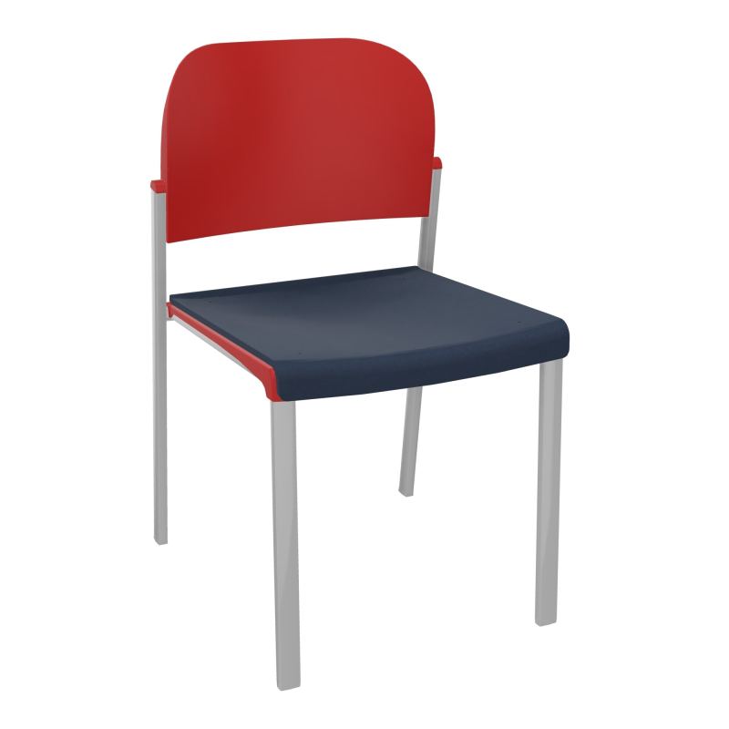 ROMY CHAISE 4P FIXES ASSISE TISSU DOSSIER POLYPRO SANS ACCOUDOIRS CC SB PZ