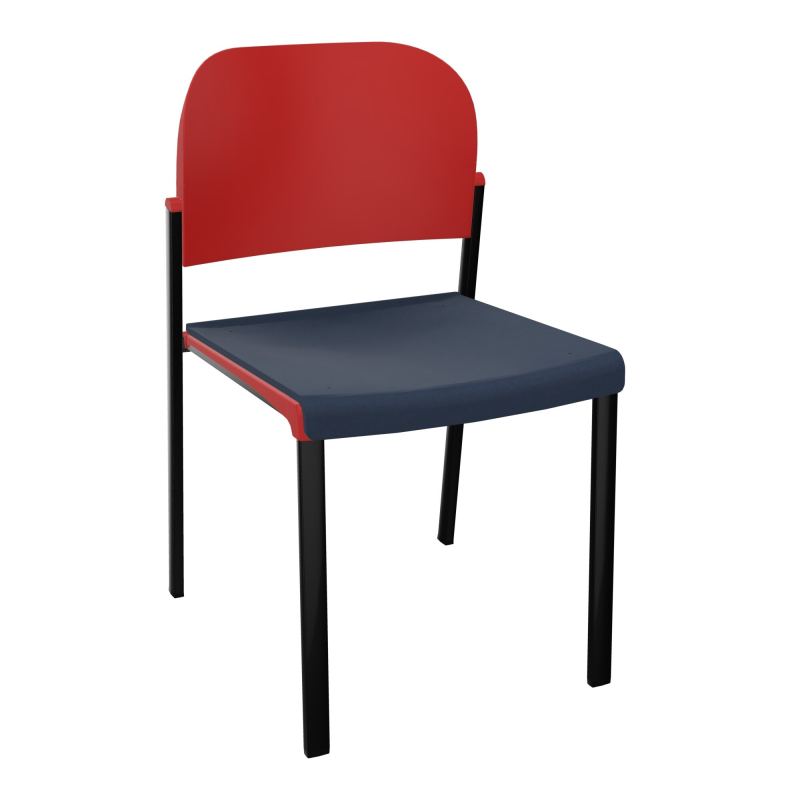 ROMY CHAISE 4P FIXES ASSISE TISSU DOSSIER POLYPRO SANS ACCOUDOIRS CC SG PZ