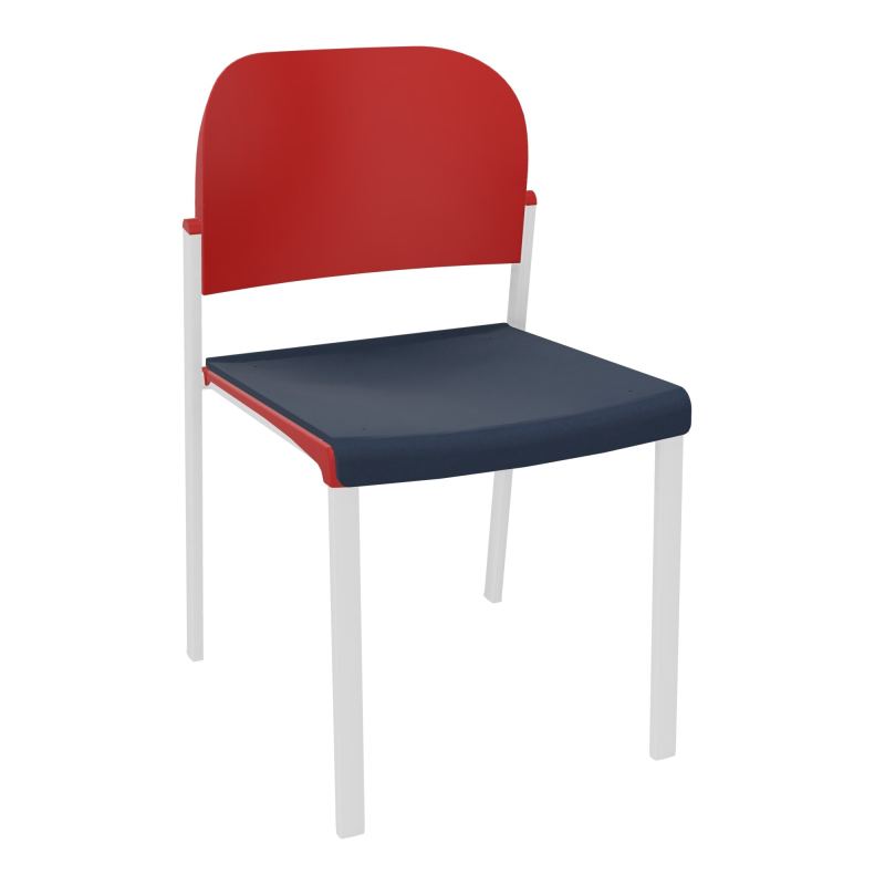 ROMY CHAISE 4P FIXES ASSISE TISSU DOSSIER POLYPRO SANS ACCOUDOIRS CC SP PZ