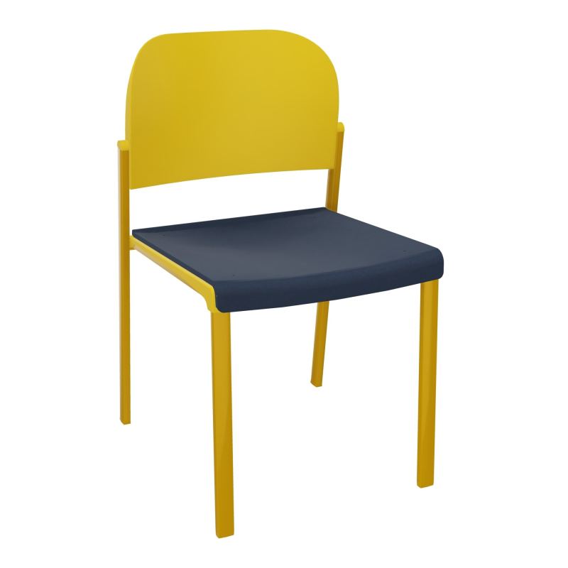 ROMY CHAISE 4P FIXES ASSISE TISSU DOSSIER POLYPRO SANS ACCOUDOIRS CC SX PW