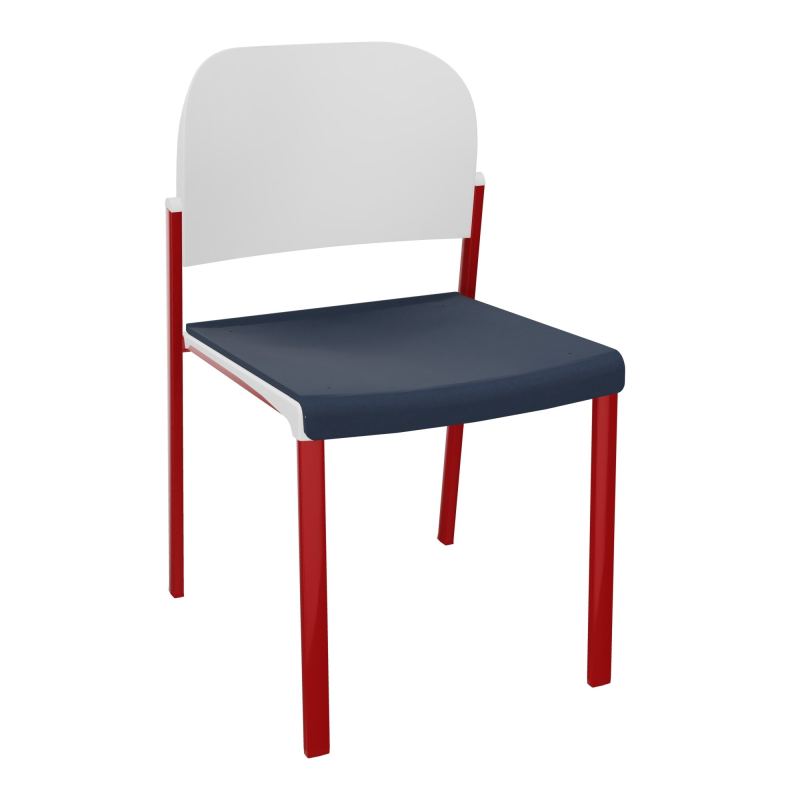 ROMY CHAISE 4P FIXES ASSISE TISSU DOSSIER POLYPRO SANS ACCOUDOIRS CC ZY PT
