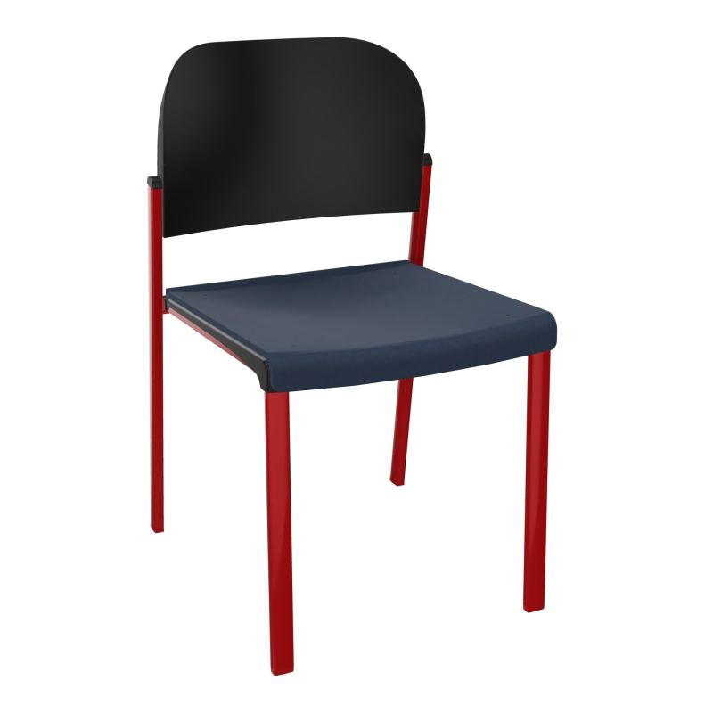 ROMY CHAISE 4P FIXES ASSISE TISSU DOSSIER POLYPRO SANS ACCOUDOIRS CC ZY PU