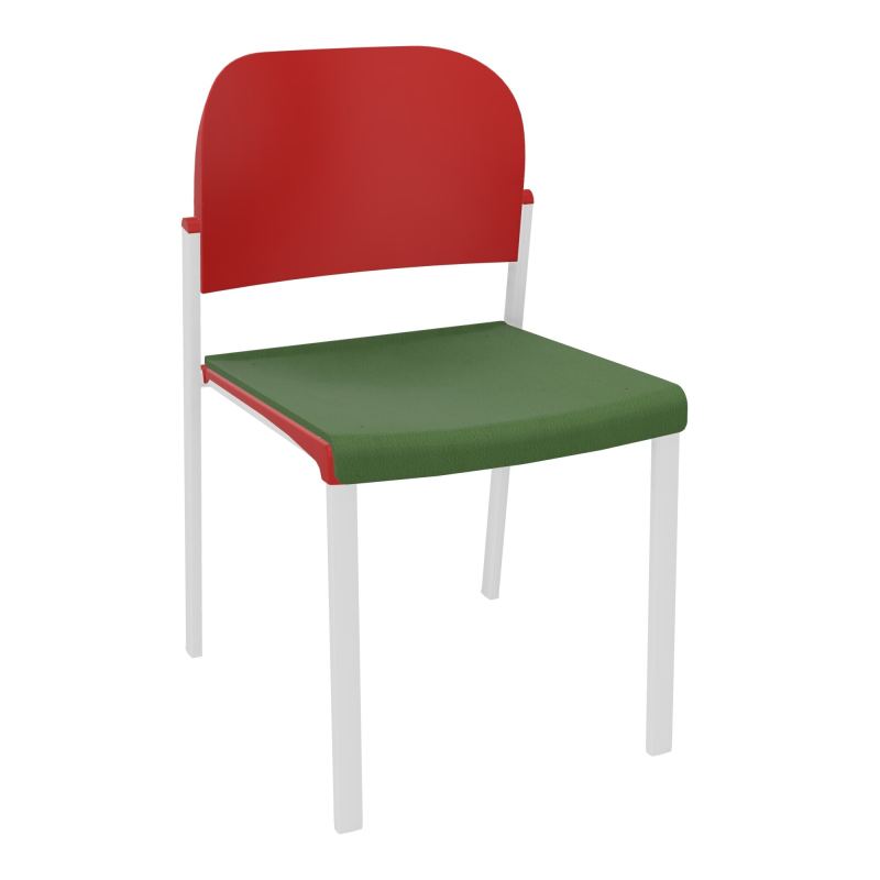 ROMY CHAISE 4P FIXES ASSISE TISSU DOSSIER POLYPRO SANS ACCOUDOIRS CE SP PZ