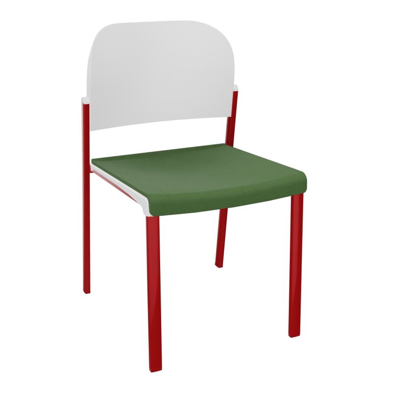ROMY CHAISE 4P FIXES ASSISE TISSU DOSSIER POLYPRO SANS ACCOUDOIRS CE ZY PT
