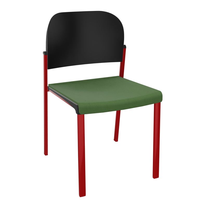 ROMY CHAISE 4P FIXES ASSISE TISSU DOSSIER POLYPRO SANS ACCOUDOIRS CE ZY PU