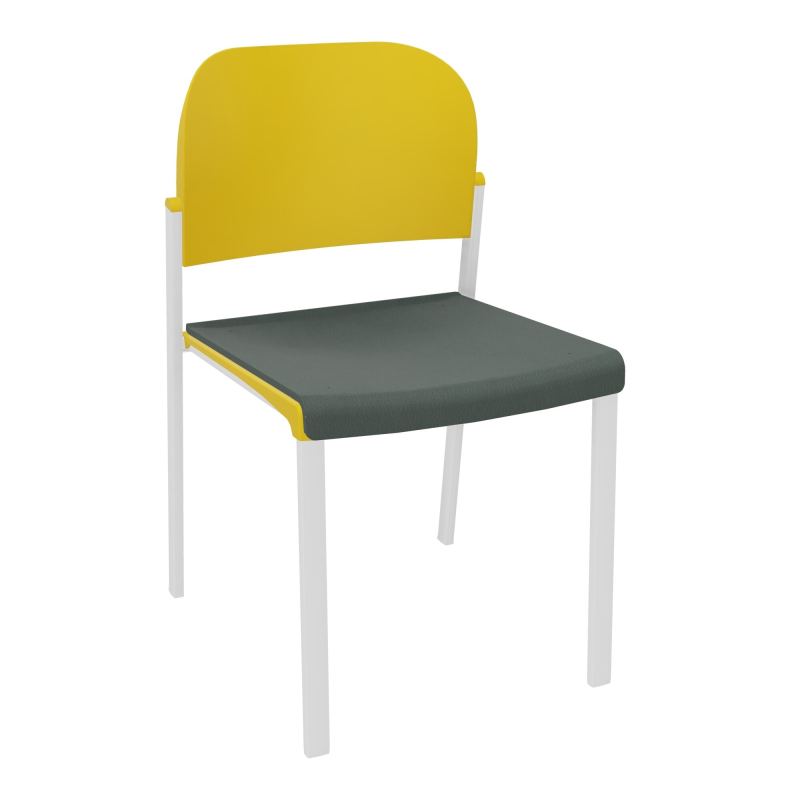 ROMY CHAISE 4P FIXES ASSISE TISSU DOSSIER POLYPRO SANS ACCOUDOIRS CF SP PW