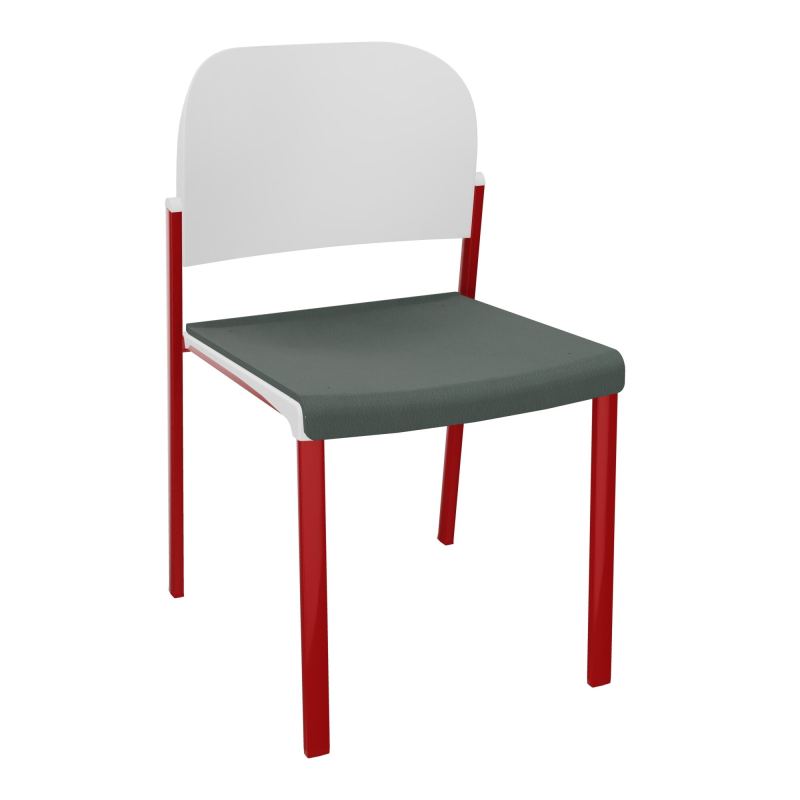 ROMY CHAISE 4P FIXES ASSISE TISSU DOSSIER POLYPRO SANS ACCOUDOIRS CF ZY PT