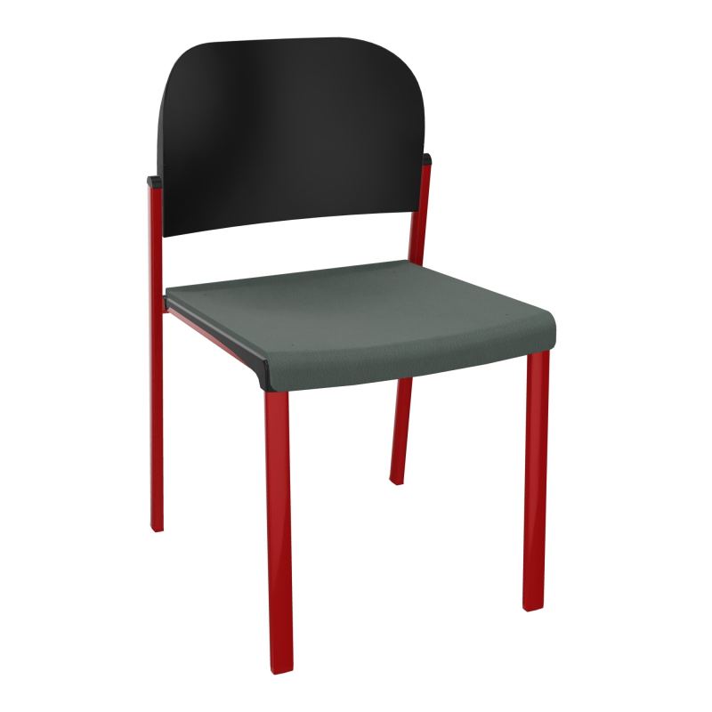ROMY CHAISE 4P FIXES ASSISE TISSU DOSSIER POLYPRO SANS ACCOUDOIRS CF ZY PU