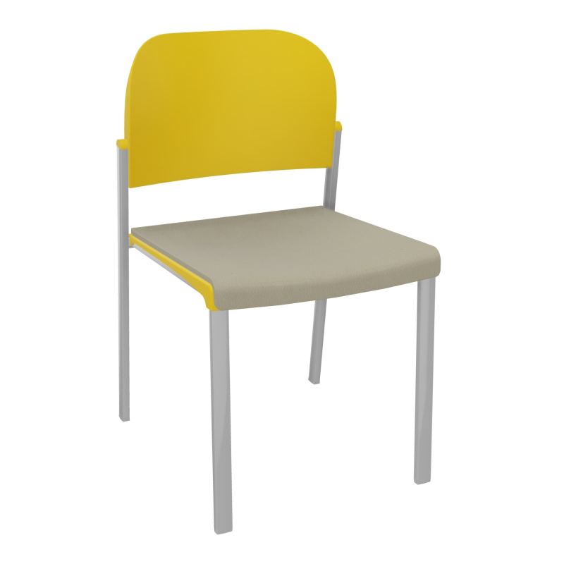 ROMY CHAISE 4P FIXES ASSISE TISSU DOSSIER POLYPRO SANS ACCOUDOIRS CG SB PW