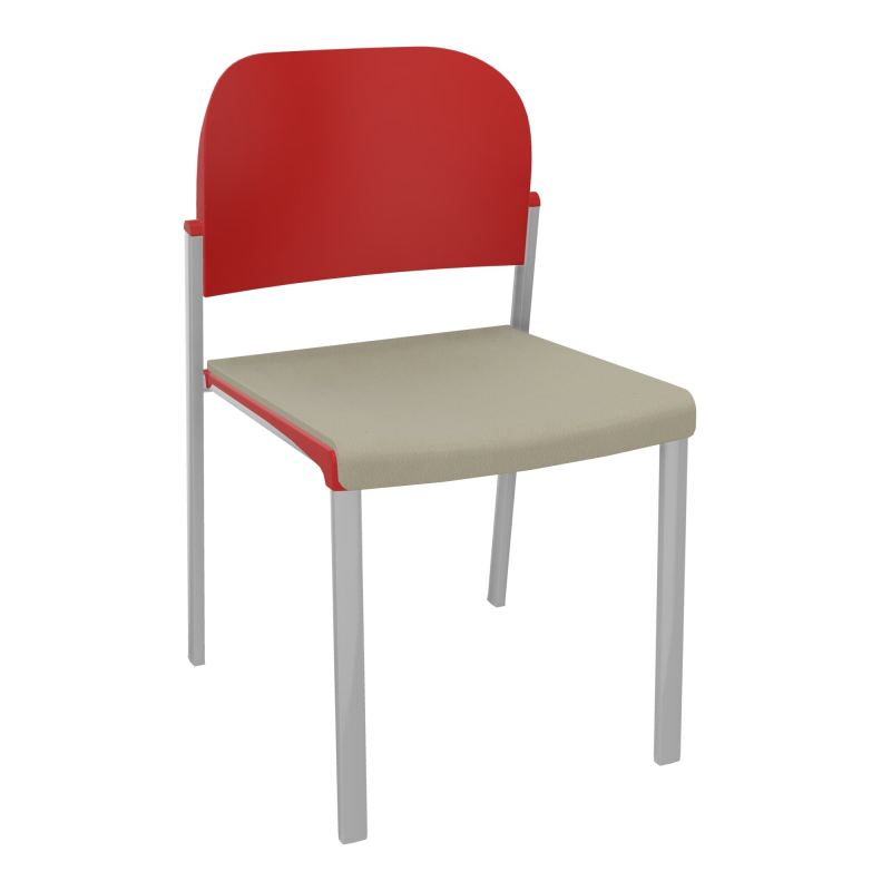 ROMY CHAISE 4P FIXES ASSISE TISSU DOSSIER POLYPRO SANS ACCOUDOIRS CG SB PZ