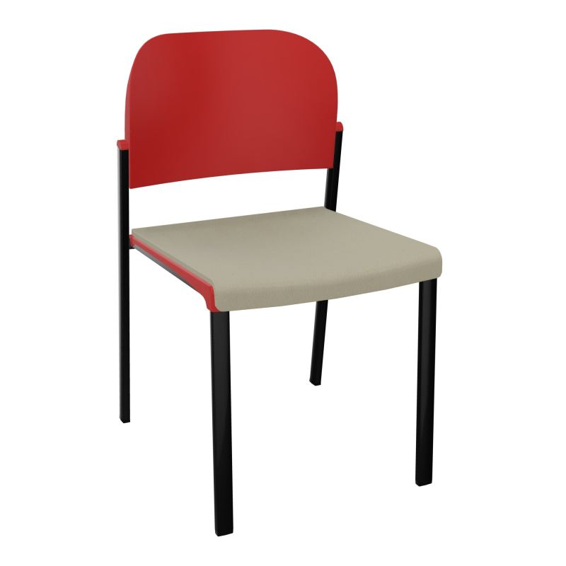 ROMY CHAISE 4P FIXES ASSISE TISSU DOSSIER POLYPRO SANS ACCOUDOIRS CG SG PZ