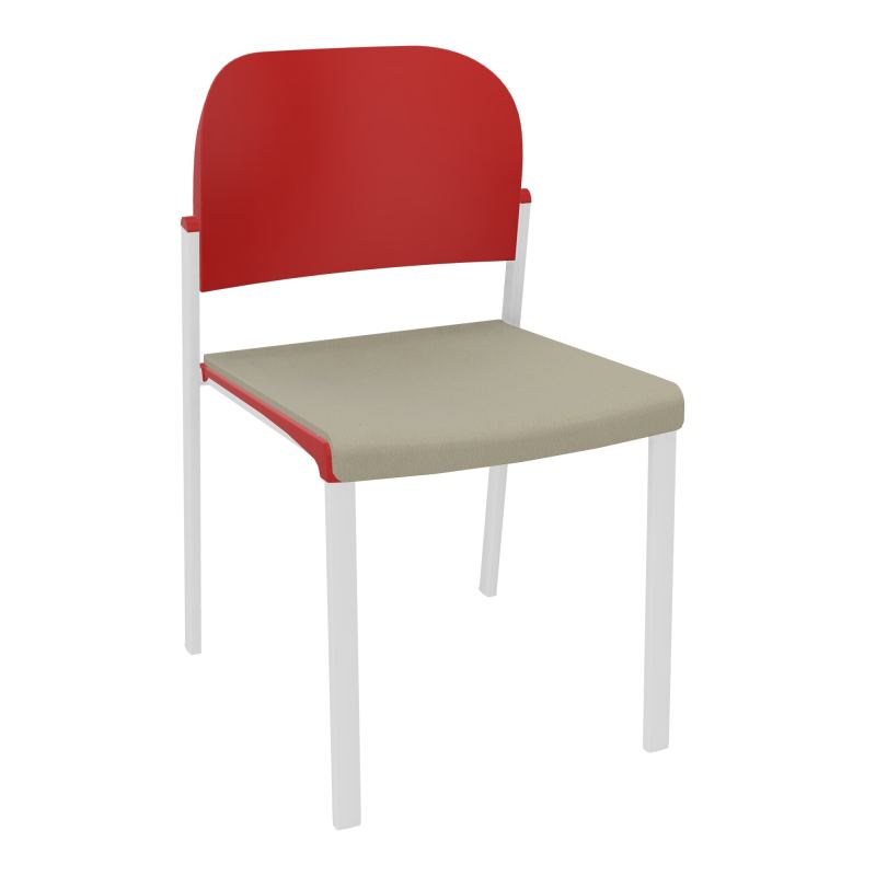 ROMY CHAISE 4P FIXES ASSISE TISSU DOSSIER POLYPRO SANS ACCOUDOIRS CG SP PZ
