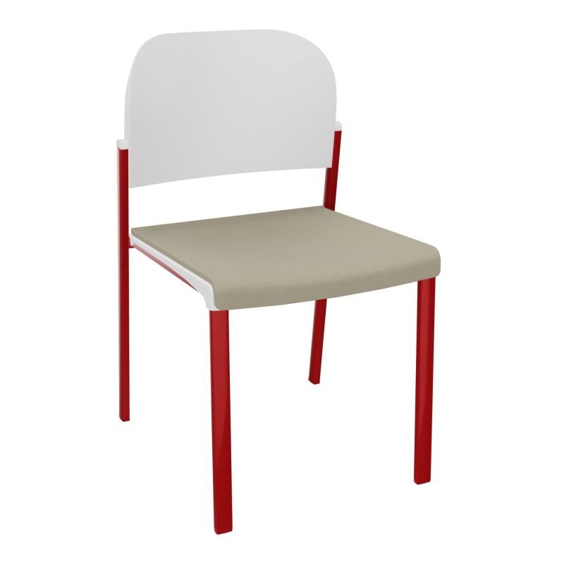 ROMY CHAISE 4P FIXES ASSISE TISSU DOSSIER POLYPRO SANS ACCOUDOIRS CG ZY PT