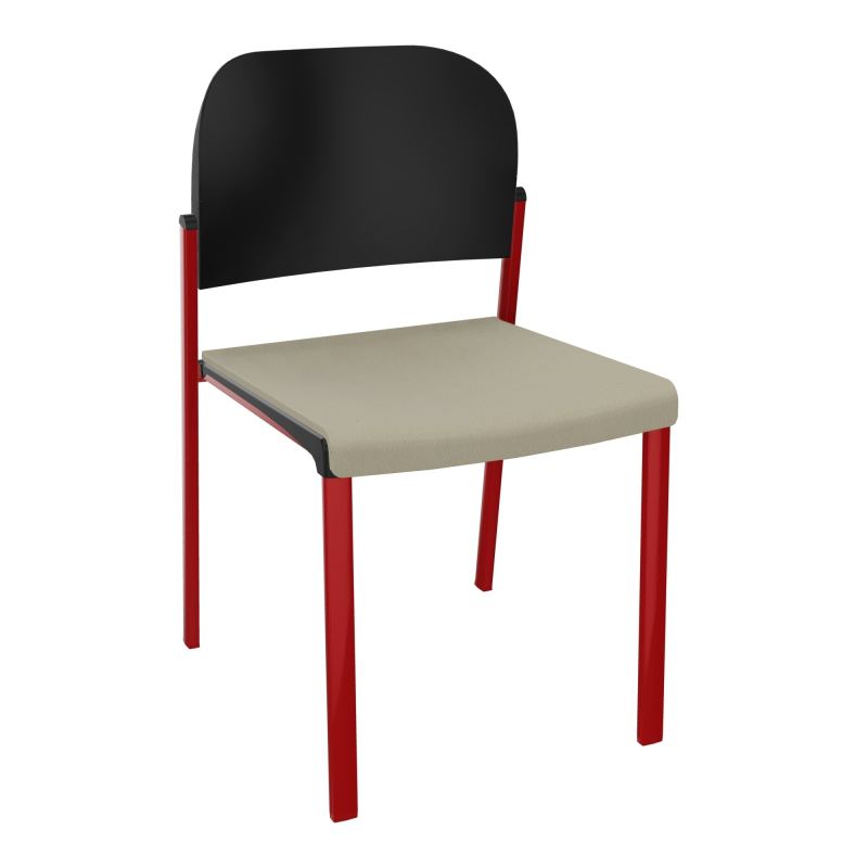 ROMY CHAISE 4P FIXES ASSISE TISSU DOSSIER POLYPRO SANS ACCOUDOIRS CG ZY PU