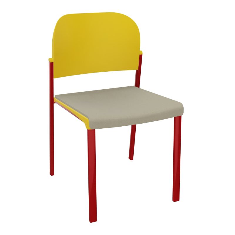 ROMY CHAISE 4P FIXES ASSISE TISSU DOSSIER POLYPRO SANS ACCOUDOIRS CG ZY PW