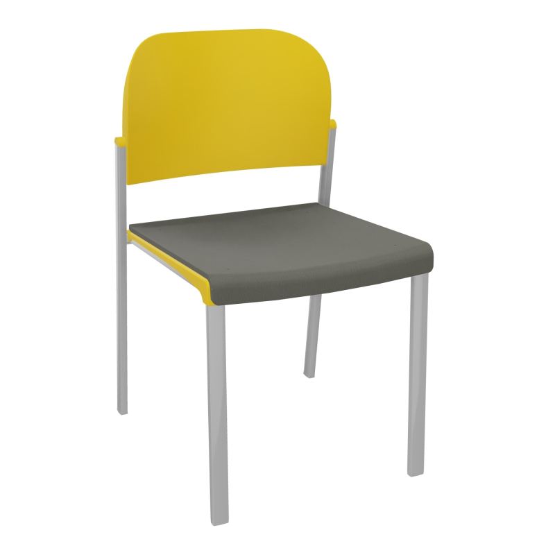 ROMY CHAISE 4P FIXES ASSISE TISSU DOSSIER POLYPRO SANS ACCOUDOIRS CH SB PW