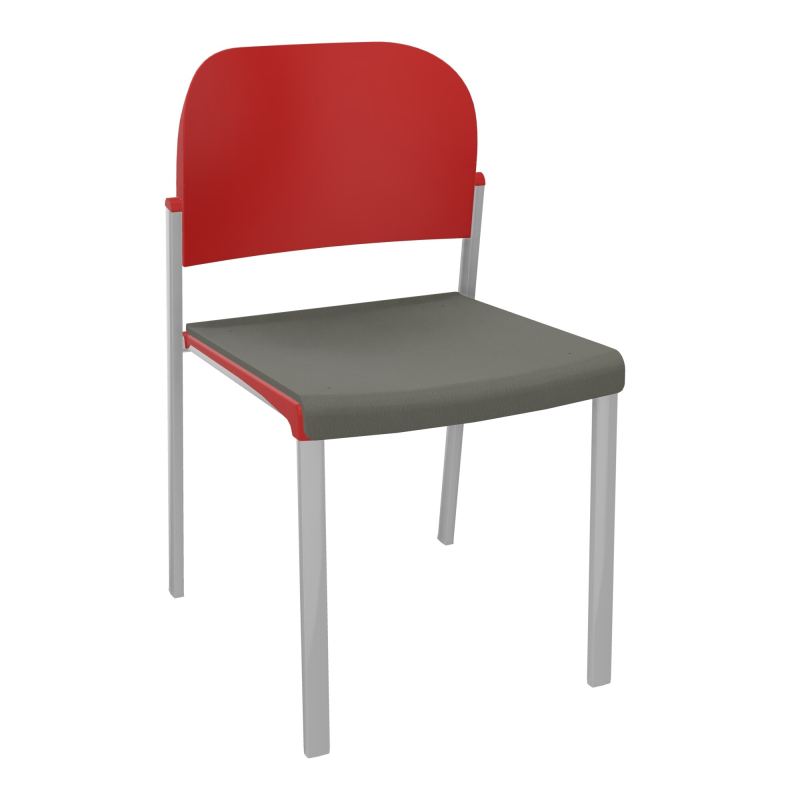 ROMY CHAISE 4P FIXES ASSISE TISSU DOSSIER POLYPRO SANS ACCOUDOIRS CH SB PZ