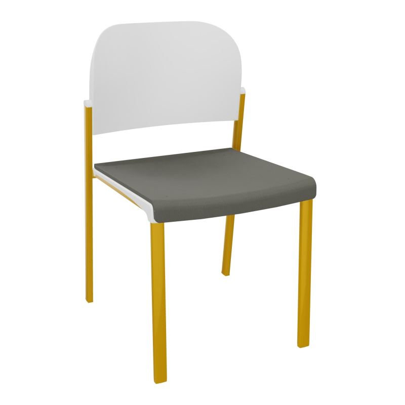 ROMY CHAISE 4P FIXES ASSISE TISSU DOSSIER POLYPRO SANS ACCOUDOIRS CH SX PT