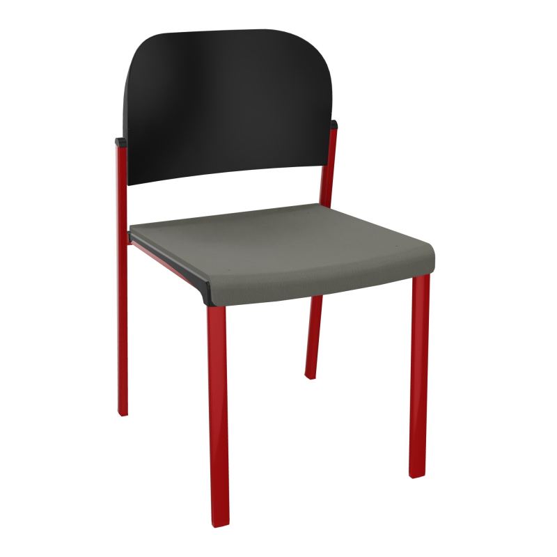ROMY CHAISE 4P FIXES ASSISE TISSU DOSSIER POLYPRO SANS ACCOUDOIRS CH ZY PU