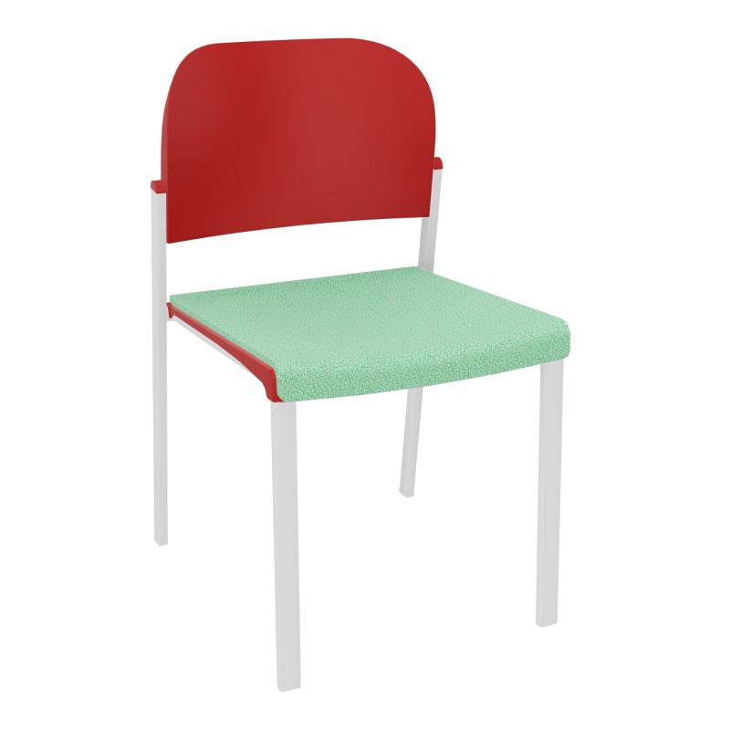 ROMY CHAISE 4P FIXES ASSISE TISSU DOSSIER POLYPRO SANS ACCOUDOIRS E4 SP PZ