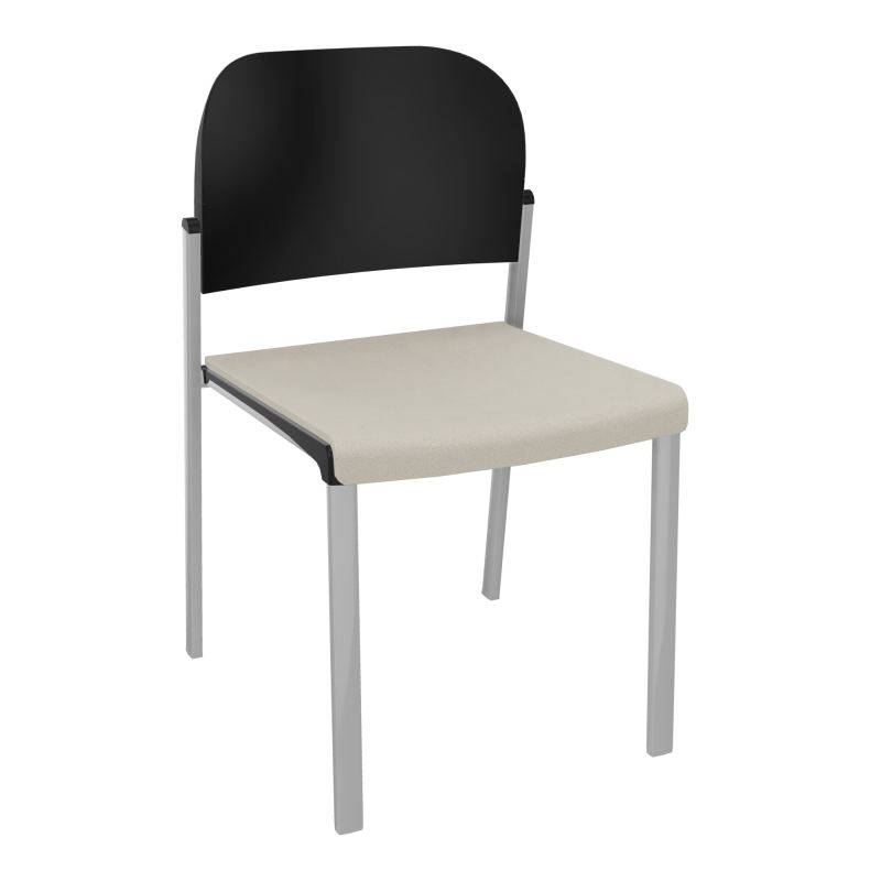 ROMY CHAISE 4P FIXES ASSISE TISSU DOSSIER POLYPRO SANS ACCOUDOIRS E5 SB PU