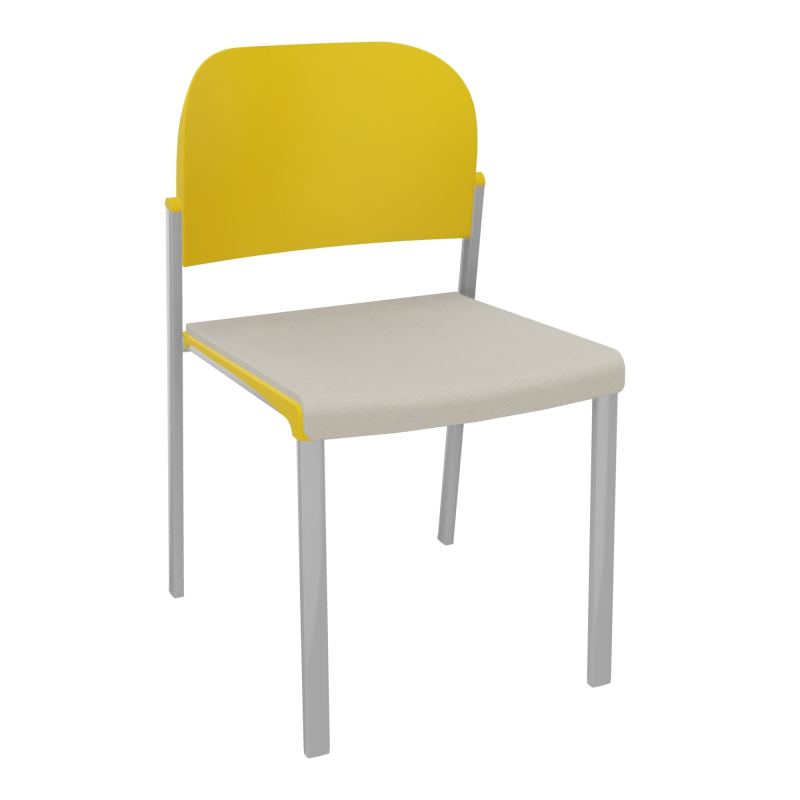 ROMY CHAISE 4P FIXES ASSISE TISSU DOSSIER POLYPRO SANS ACCOUDOIRS E5 SB PW