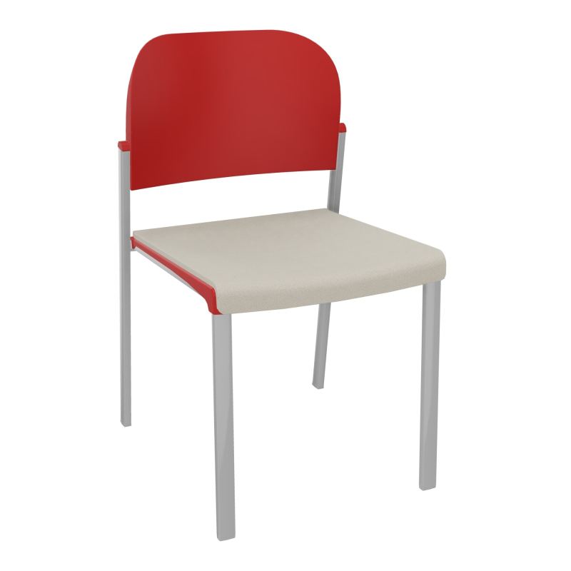 ROMY CHAISE 4P FIXES ASSISE TISSU DOSSIER POLYPRO SANS ACCOUDOIRS E5 SB PZ