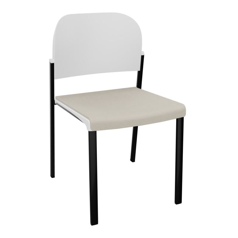 ROMY CHAISE 4P FIXES ASSISE TISSU DOSSIER POLYPRO SANS ACCOUDOIRS E5 SG PT