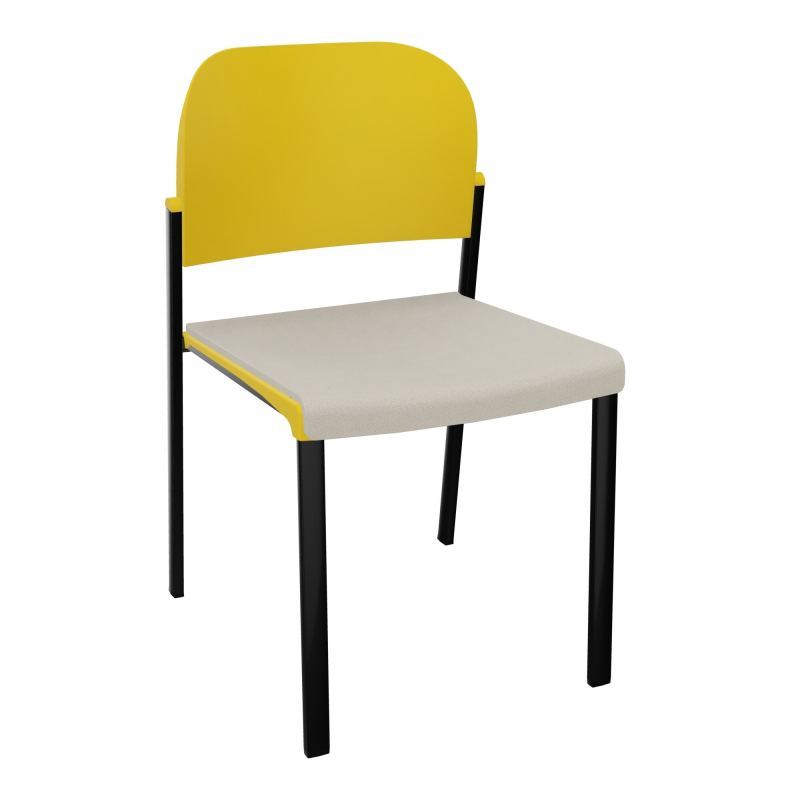 ROMY CHAISE 4P FIXES ASSISE TISSU DOSSIER POLYPRO SANS ACCOUDOIRS E5 SG PW