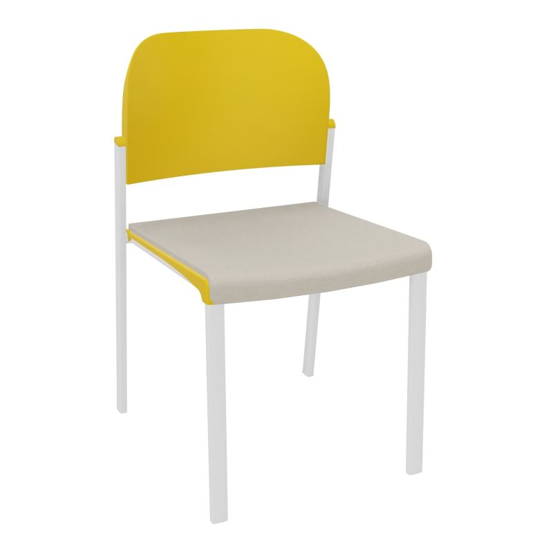 ROMY CHAISE 4P FIXES ASSISE TISSU DOSSIER POLYPRO SANS ACCOUDOIRS E5 SP PW