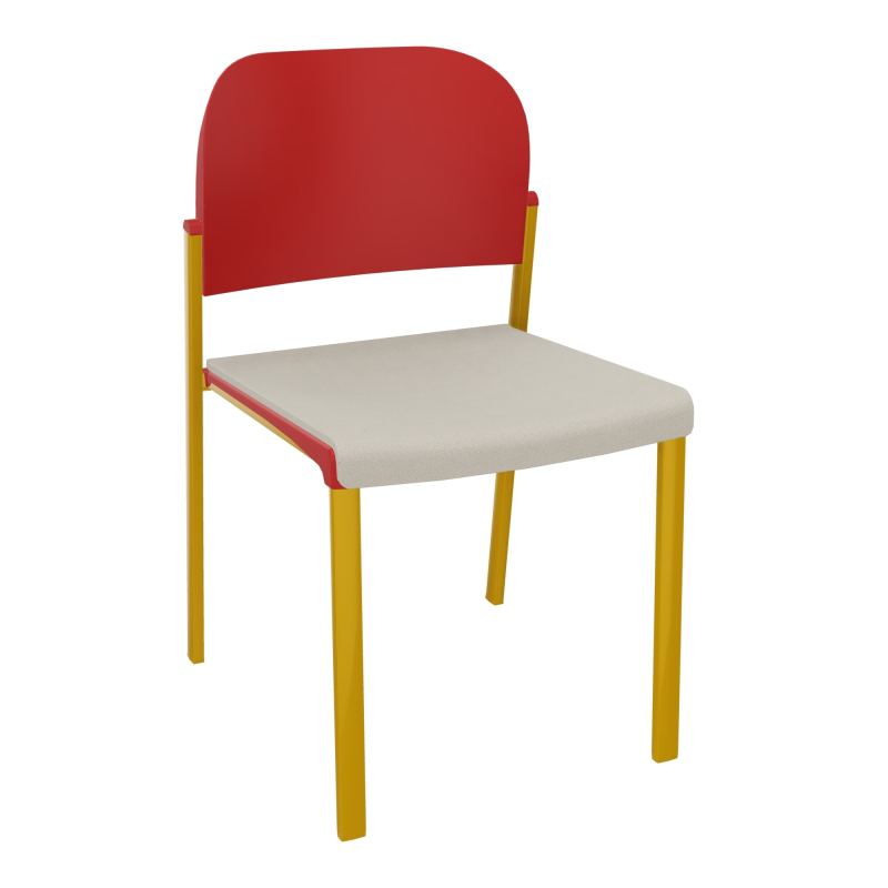 ROMY CHAISE 4P FIXES ASSISE TISSU DOSSIER POLYPRO SANS ACCOUDOIRS E5 SX PZ