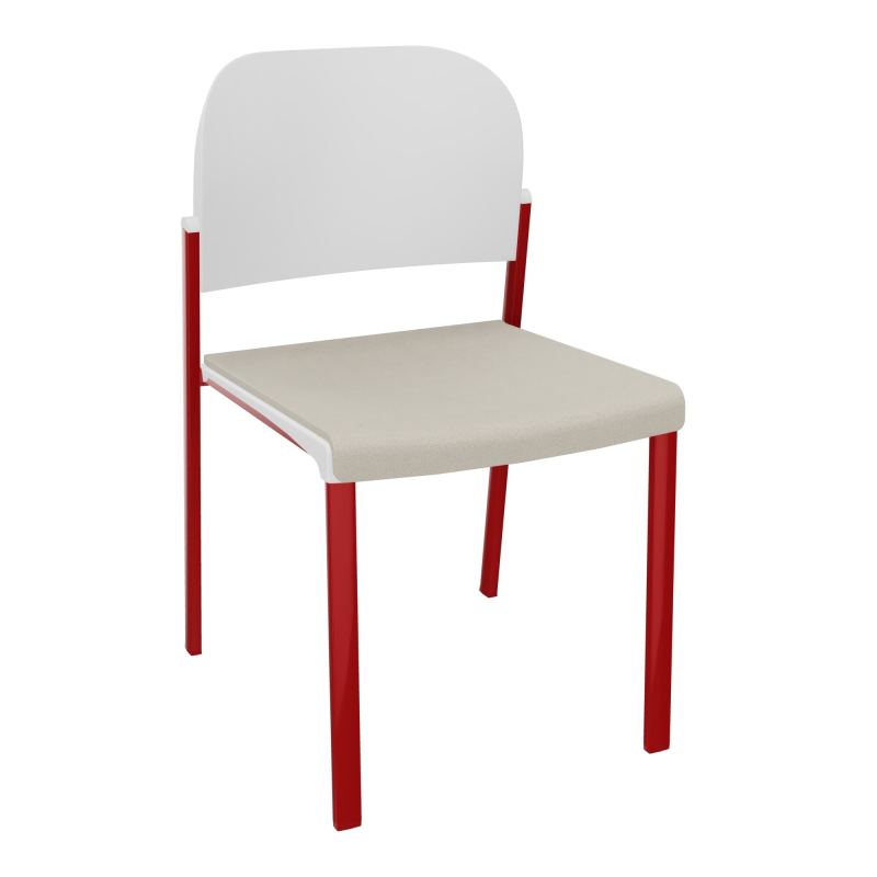ROMY CHAISE 4P FIXES ASSISE TISSU DOSSIER POLYPRO SANS ACCOUDOIRS E5 ZY PT