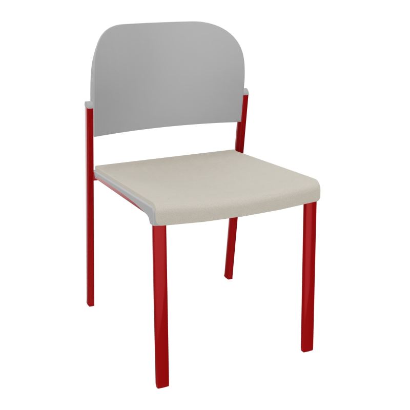 ROMY CHAISE 4P FIXES ASSISE TISSU DOSSIER POLYPRO SANS ACCOUDOIRS E5 ZY PX