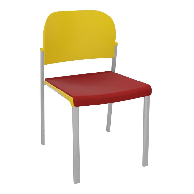 ROMY CHAISE 4P FIXES ASSISE TISSU DOSSIER POLYPRO SANS ACCOUDOIRS E6 SB PW