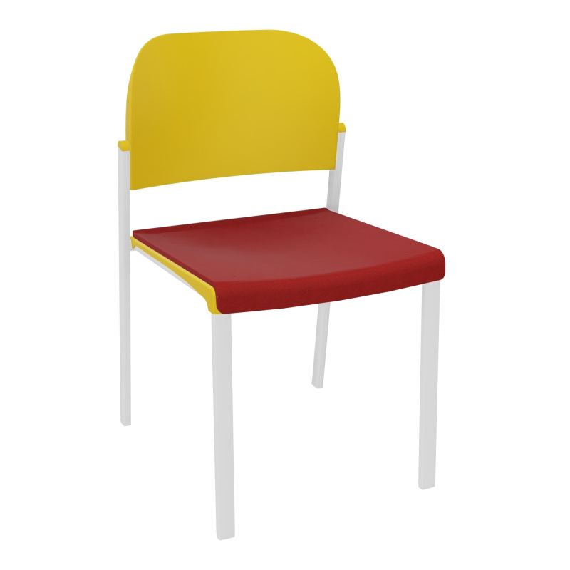 ROMY CHAISE 4P FIXES ASSISE TISSU DOSSIER POLYPRO SANS ACCOUDOIRS E6 SP PW