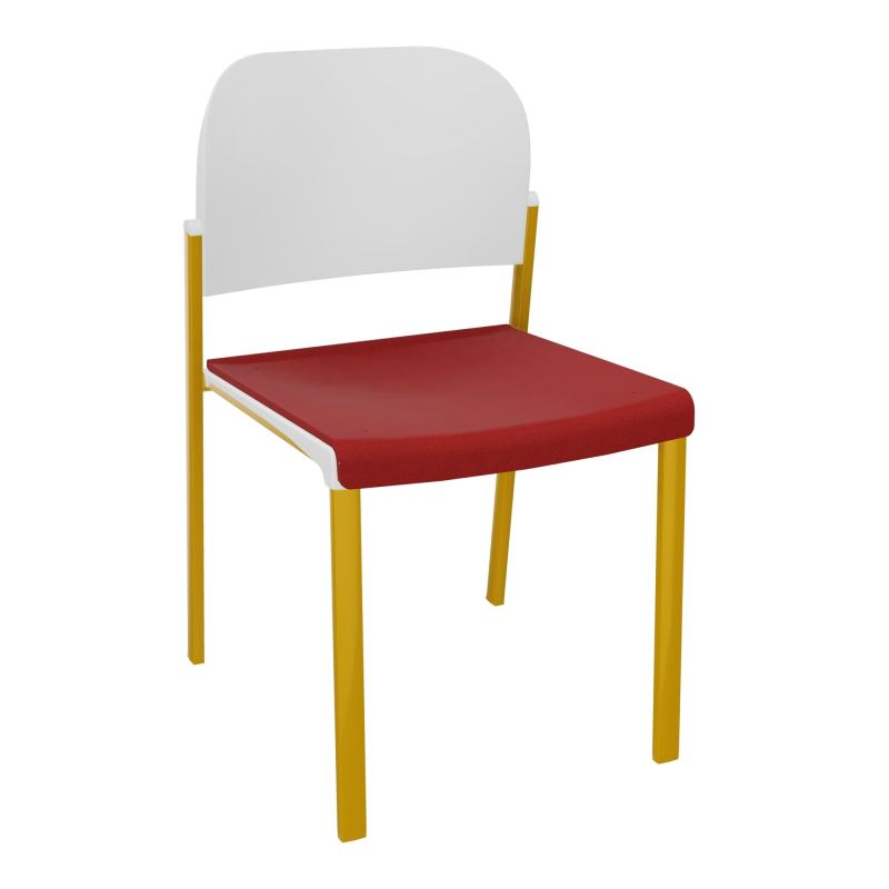 ROMY CHAISE 4P FIXES ASSISE TISSU DOSSIER POLYPRO SANS ACCOUDOIRS E6 SX PT